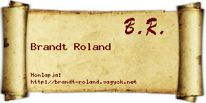 Brandt Roland névjegykártya